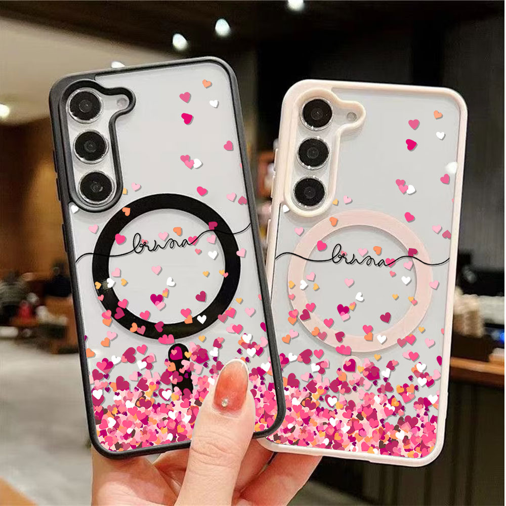 Phone Cases For Samsung S22 - Pink Heart Print Phone Case For