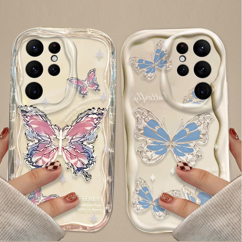 Phone Cases Metal - Glitter Metal Butterfly Phone Wavy Silicone