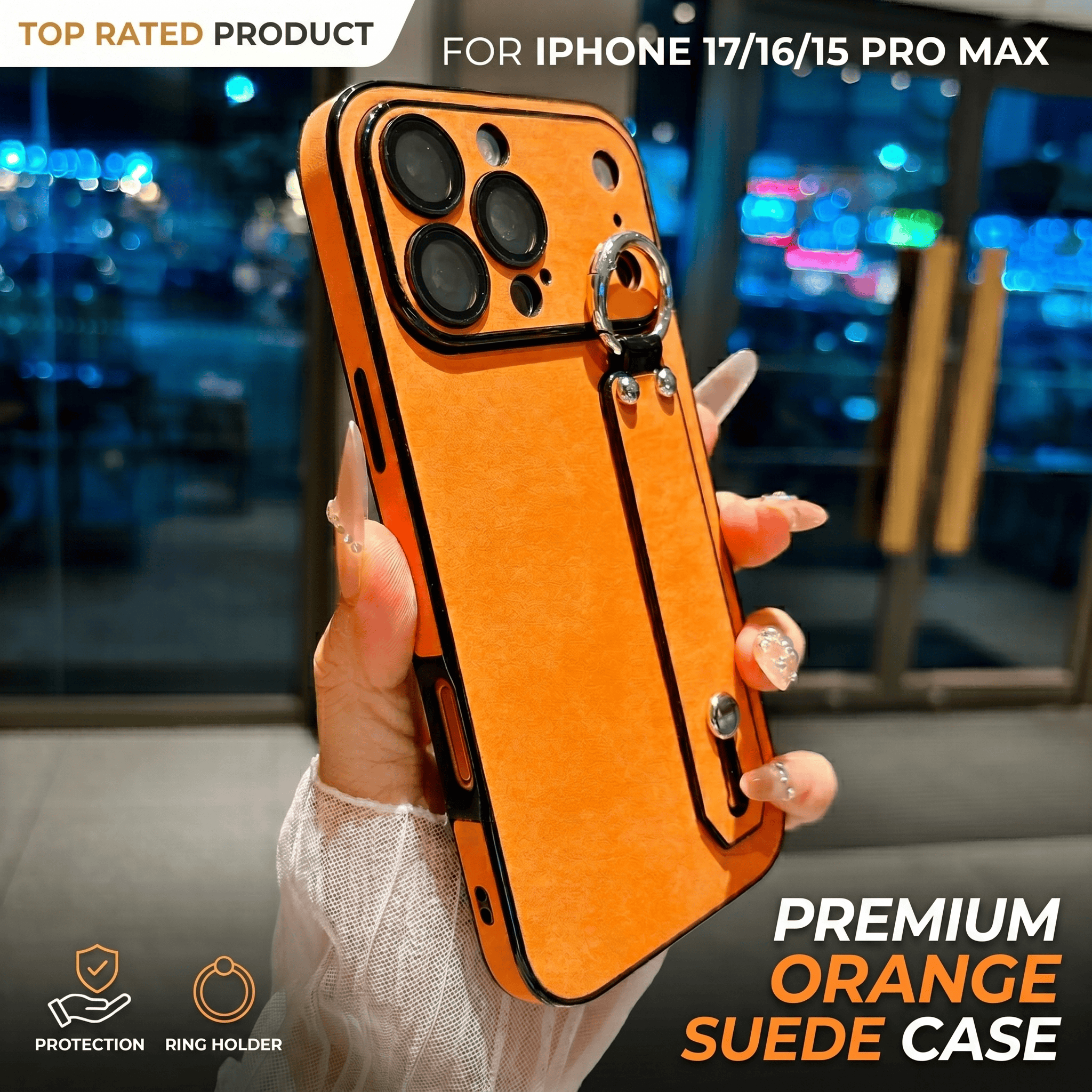 Phone Cases Iphone - Suede Leather Wrist Strap Holder Phone
