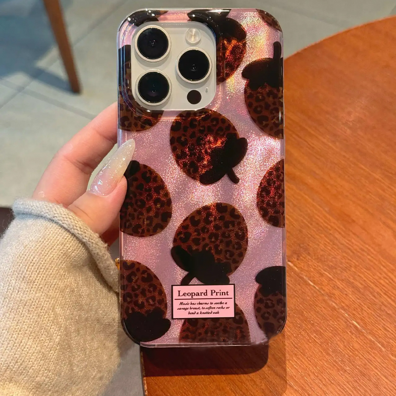 Phone Cases Zebra - Water ripple glitter brown leopard print