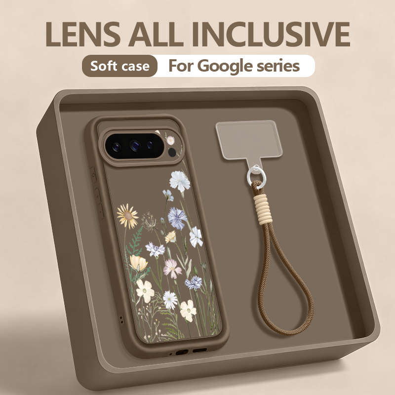 Phone Cases Pixel 9A - Little Flower Pattern Lanyard Phone Case