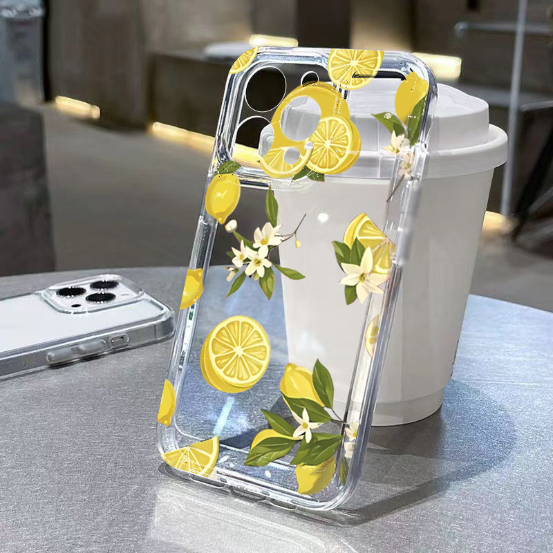 Phone Cases For Samsung S22 - Summer Fruit Lemon Flower Clear Phone