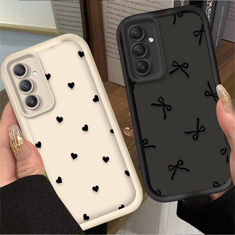 Black Love Heart Bowknot Case  - Phone Cases For Samsung A14 리뷰 및 가격
