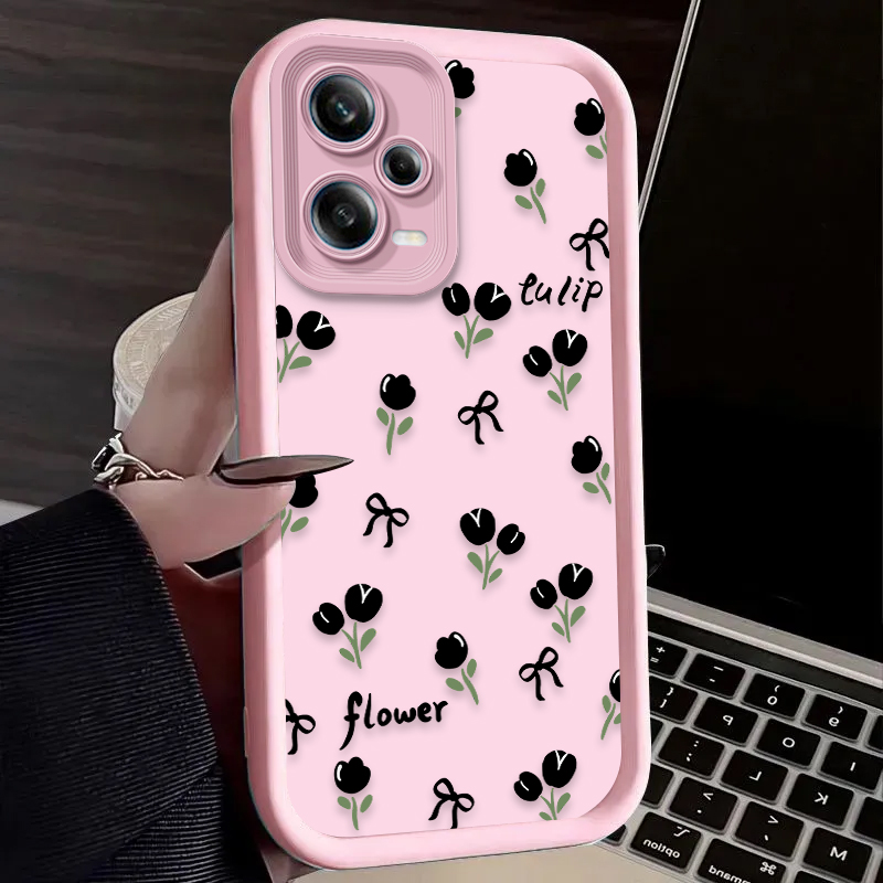 Black Flowers Pattern Phone Ca - Phone Cases Xiaomi 리뷰 및 가격