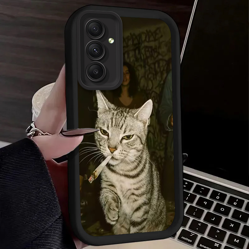 Trendy Cat Smoking Phone Case  - Phone Cases For Samsung A14 리뷰 및 가격