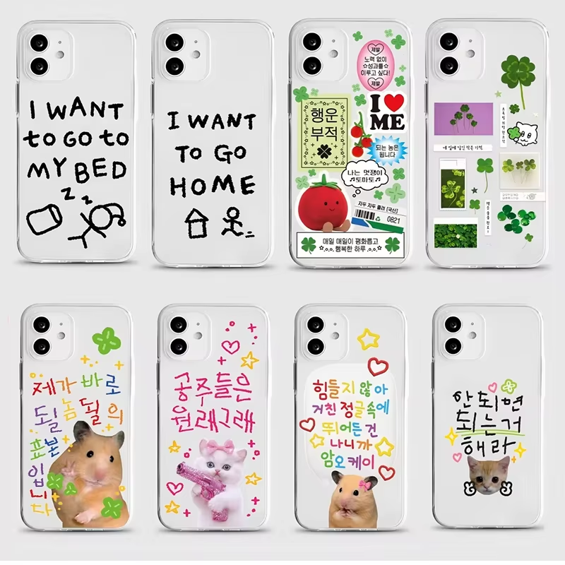 Korean Ins Cute Four Leaf Clov - Phone Cases Transparent 리뷰 및 가격