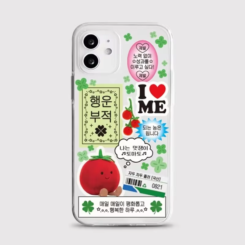 Korean Ins Cute Four Leaf Clov - Phone Cases Transparent 리뷰 및 가격
