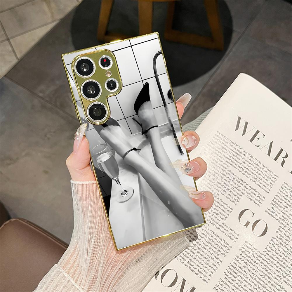 Black White Woman Bathroom Pho - Phone Cases Metal 리뷰 및 가격