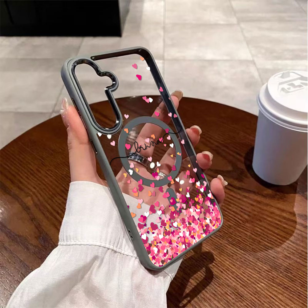 Pink Heart Print Phone Case Fo - Phone Cases For Samsung S22 리뷰 및 가격