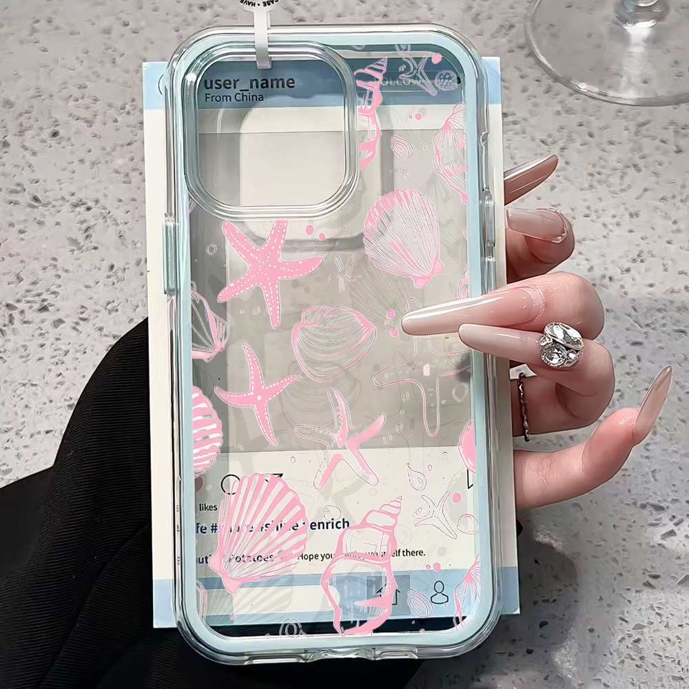 Summer Pink Seashell Clear Pho - Phone Cases Transparent 리뷰 및 가격