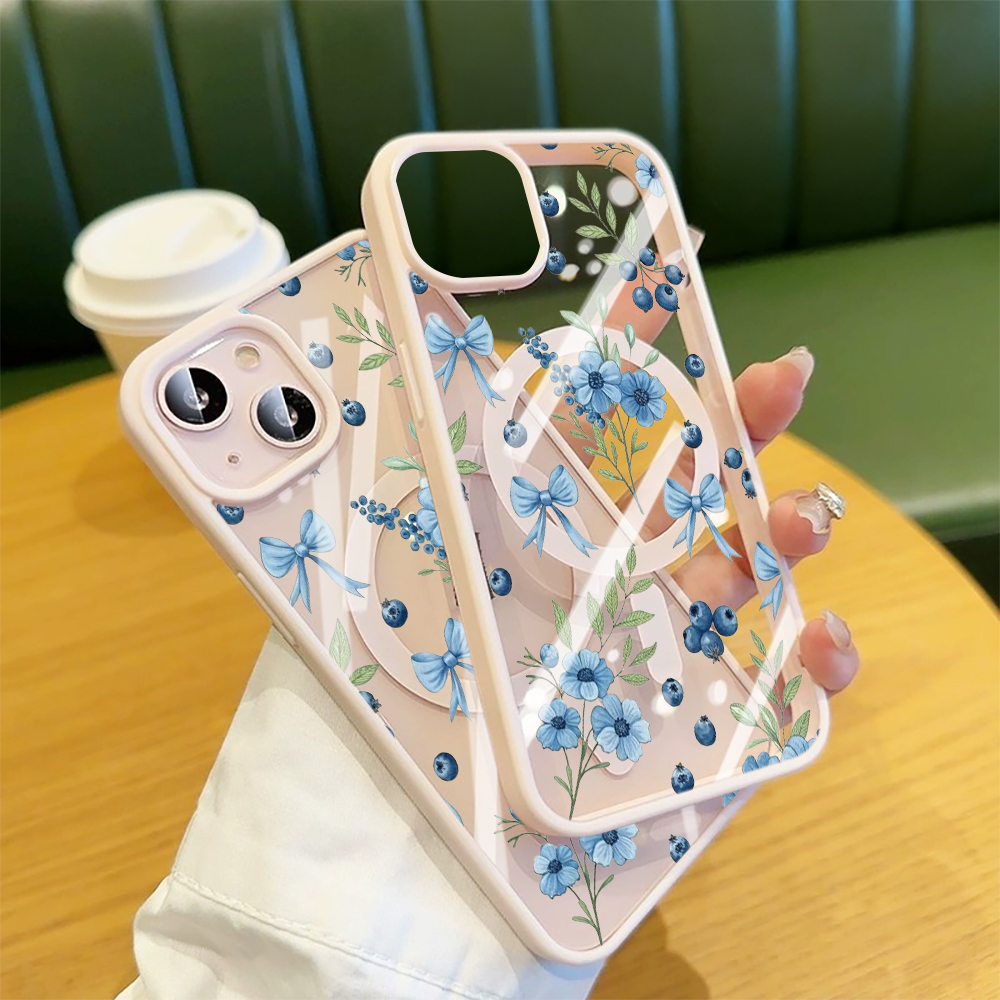 Blueberry Floral Clear Case  F - Phone Cases Transparent 리뷰 및 가격