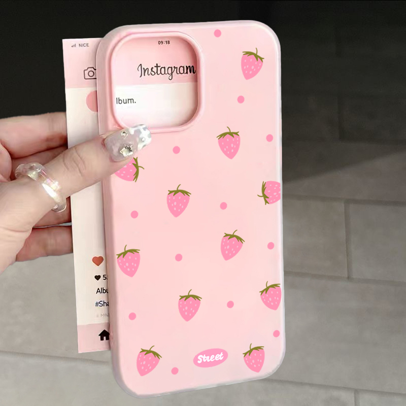 Sweet Pink Strawberry Pattern  - Phone Cases Xs Max 리뷰 및 가격