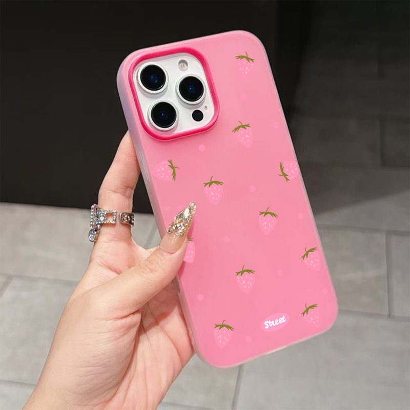Sweet Pink Strawberry Pattern  - Phone Cases Xs Max 리뷰 및 가격