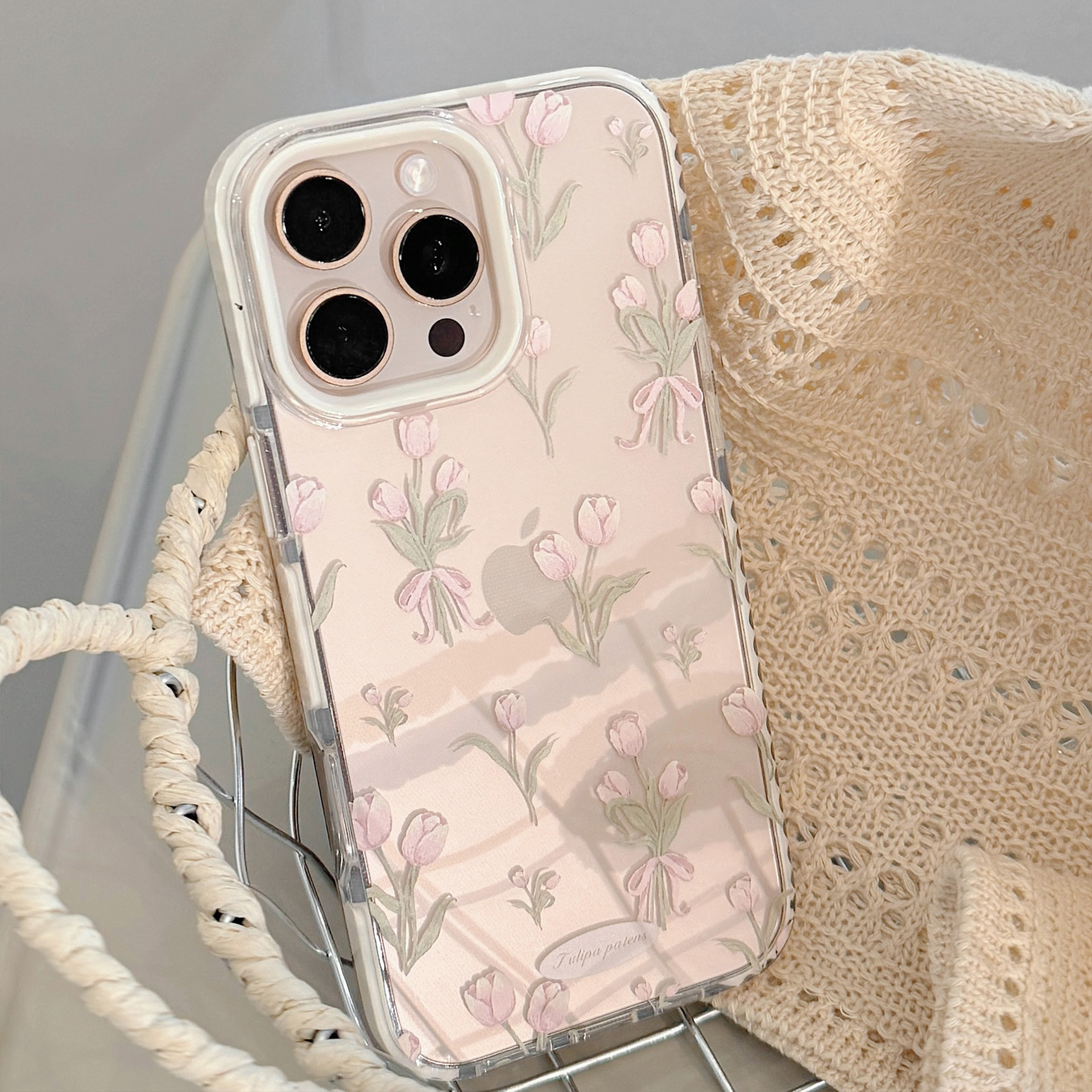 Korean Full Screen Pink Tulip  - Phone Cases Transparent 리뷰 및 가격