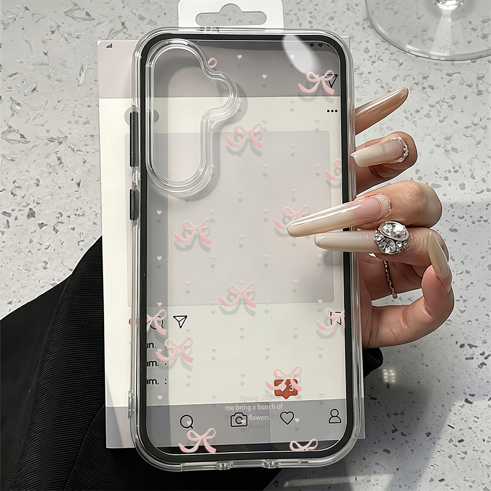 Cute Pink Bow Soft Phone Case  - Phone Cases Quality 리뷰 및 가격