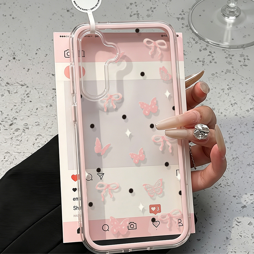 Cute Pink Bow Soft Phone Case  - Phone Cases Quality 리뷰 및 가격