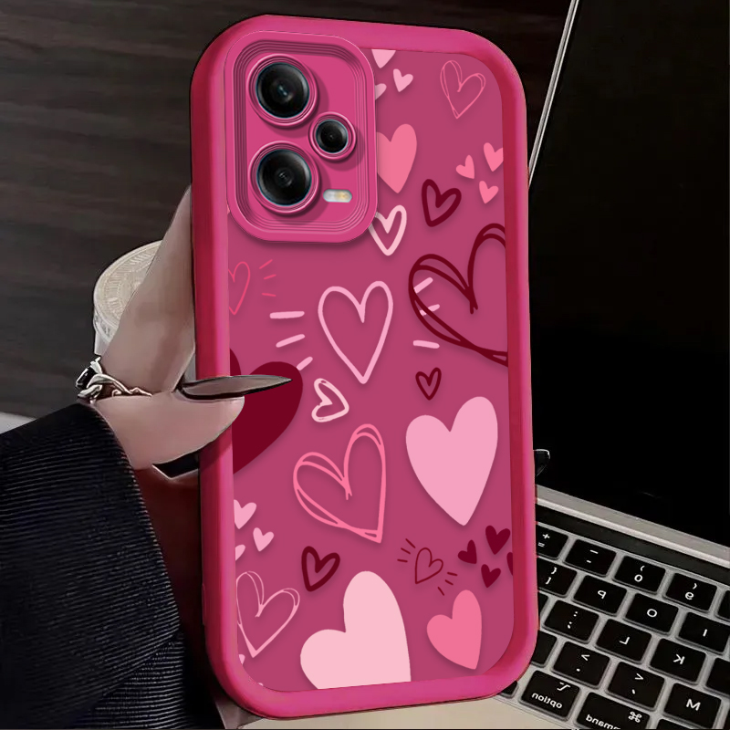 Pink Heart-shaped Phone Case f - Phone Cases Xiaomi 리뷰 및 가격