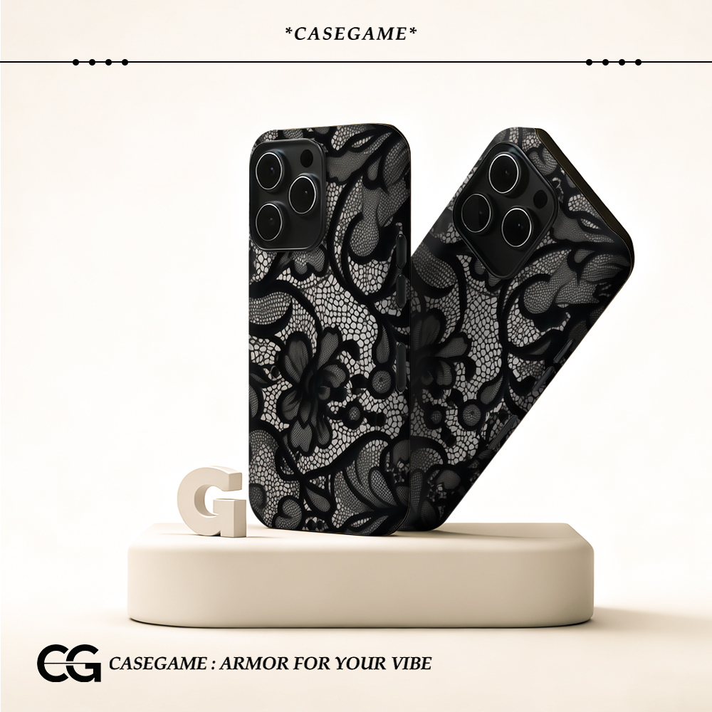 Black Lace Pattern Phone Case  - Phone Cases Zebra 리뷰 및 가격