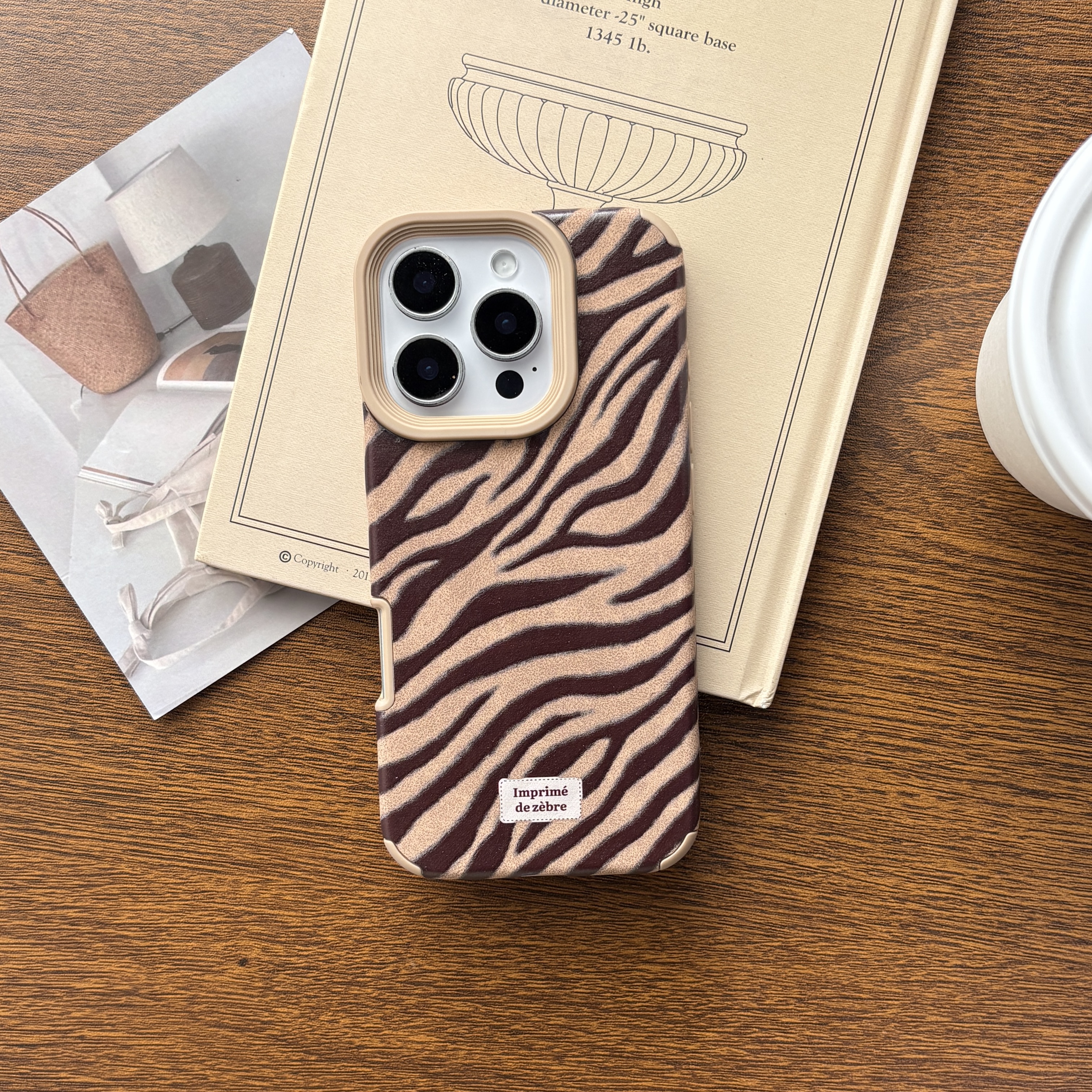 Retro Brown Faux Leather Zebra - Phone Cases Zebra 리뷰 및 가격