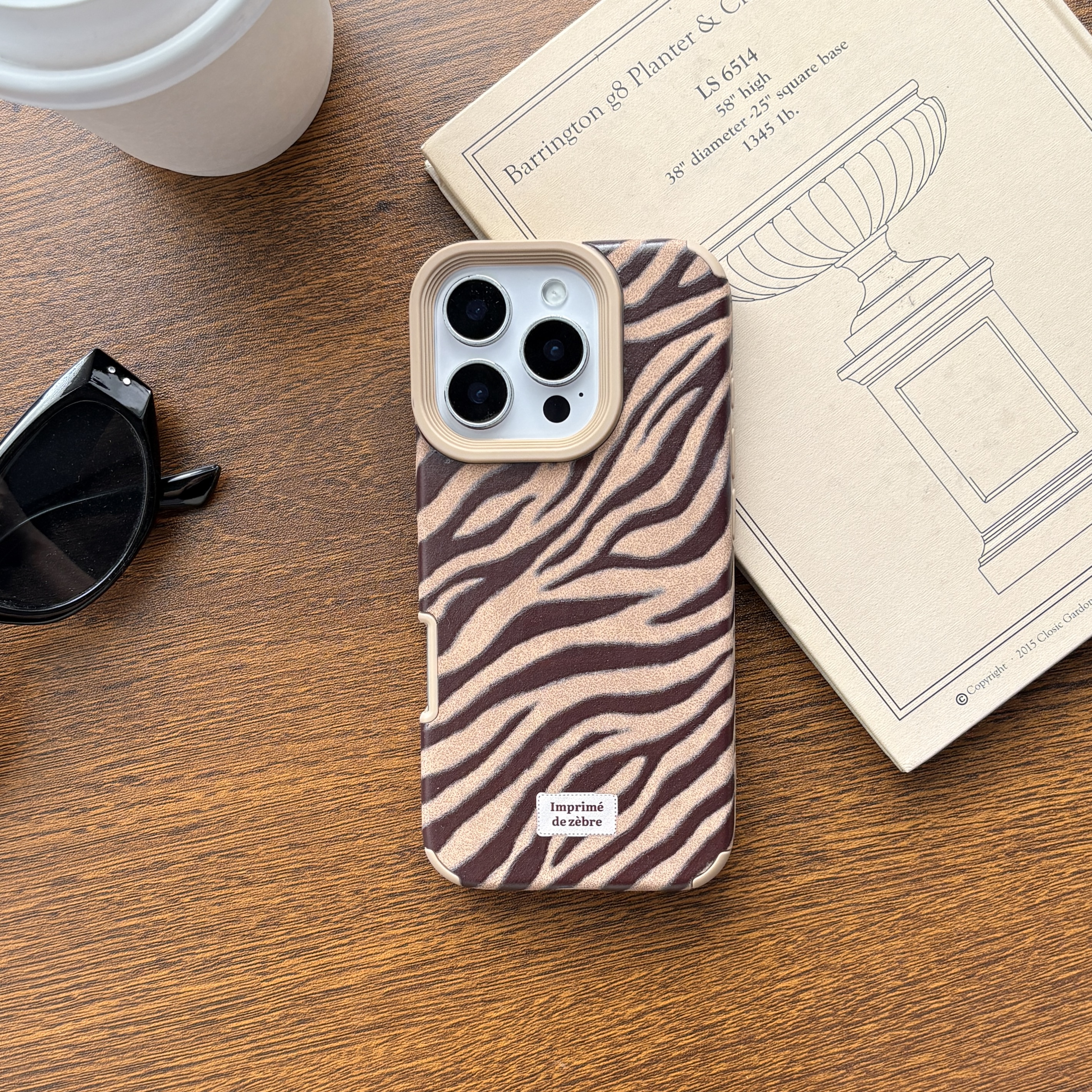 Retro Brown Faux Leather Zebra - Phone Cases Zebra 리뷰 및 가격