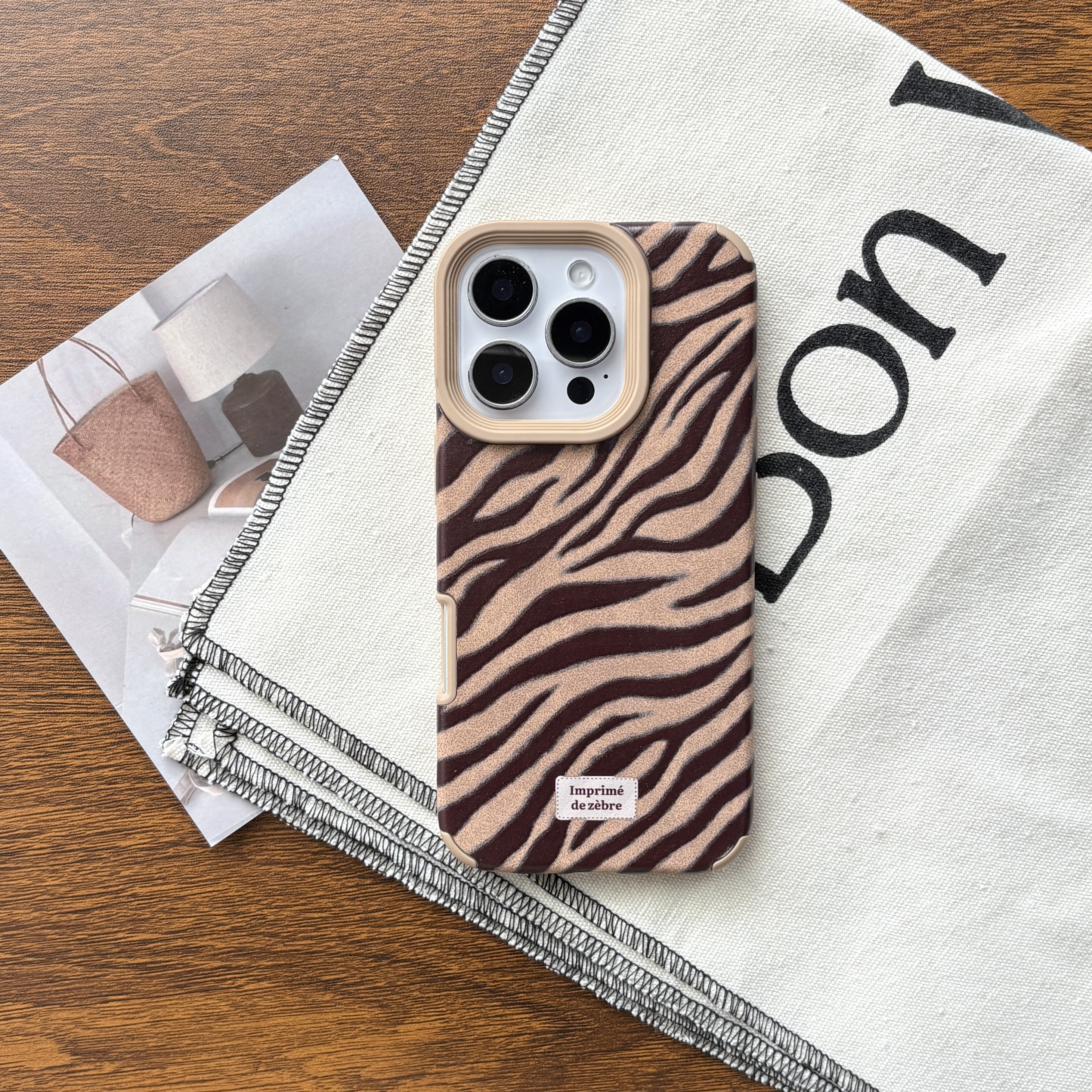 Retro Brown Faux Leather Zebra - Phone Cases Zebra 리뷰 및 가격