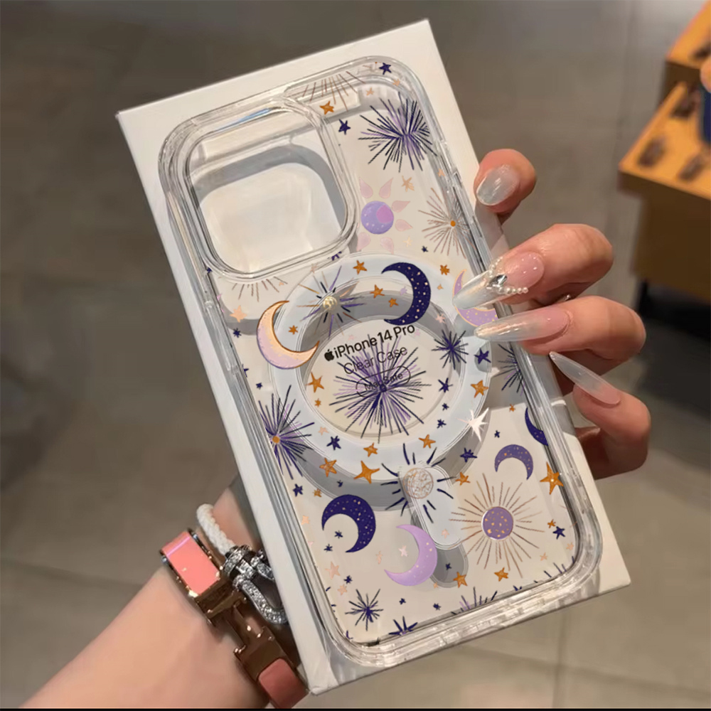 Romantic Sun Moon Stars Phone  - Phone Cases Transparent 리뷰 및 가격