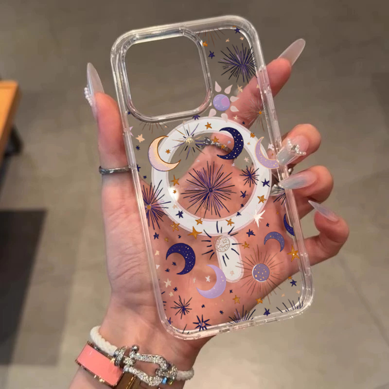 Romantic Sun Moon Stars Phone  - Phone Cases Transparent 리뷰 및 가격