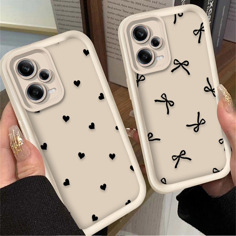 Black Love Heart Bowknot Phone - Phone Cases Xiaomi 리뷰 및 가격