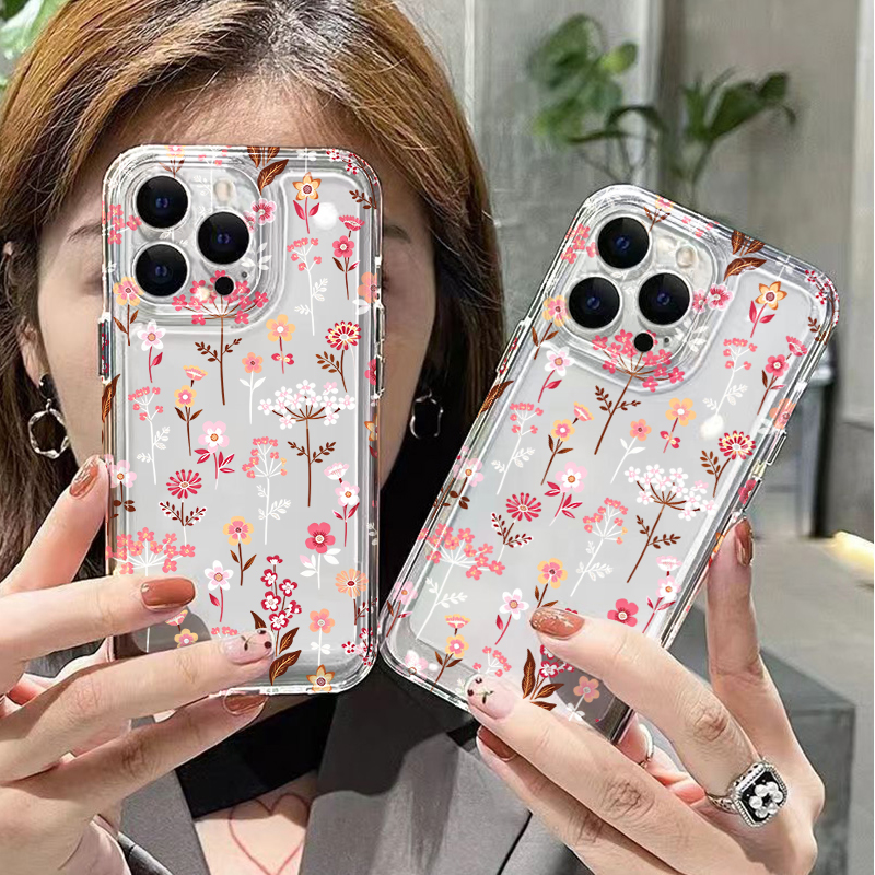 White Pink Floral Transparent  - Phone Cases Transparent 리뷰 및 가격