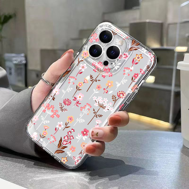 White Pink Floral Transparent  - Phone Cases Transparent 리뷰 및 가격