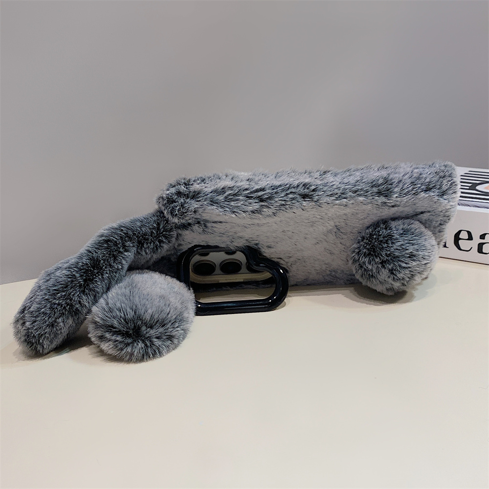 Cute Rabbit Ears Fluffy Stand  - Phone Cases Samsung Galaxy 리뷰 및 가격