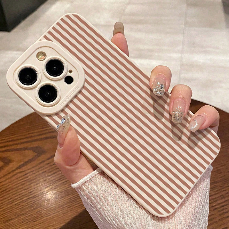 Pink Striped Painted Anti-Drop - Phone Cases Iphone 12 리뷰 및 가격