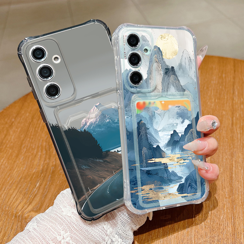 Mountain Landscape Pattern Pho - Phone Cases With Card Holder 리뷰 및 가격