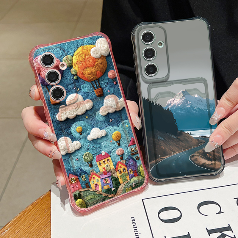 Mountain Landscape Pattern Pho - Phone Cases With Card Holder 리뷰 및 가격