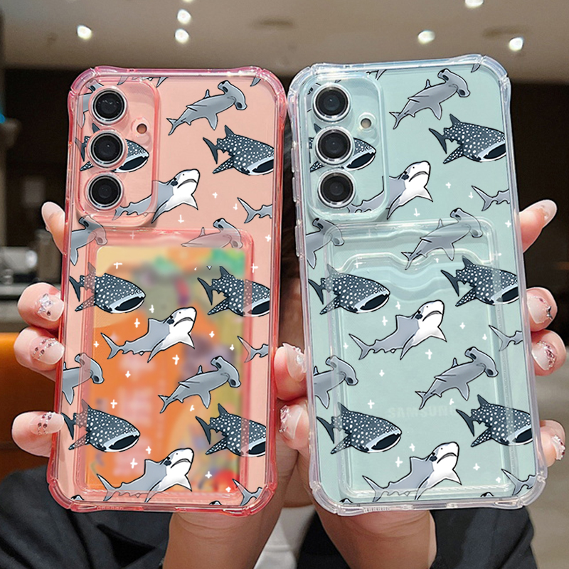 Sharks Case For Samsung Galaxy - Phone Cases With Card Holder 리뷰 및 가격
