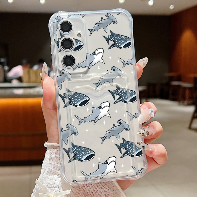 Sharks Case For Samsung Galaxy - Phone Cases With Card Holder 리뷰 및 가격